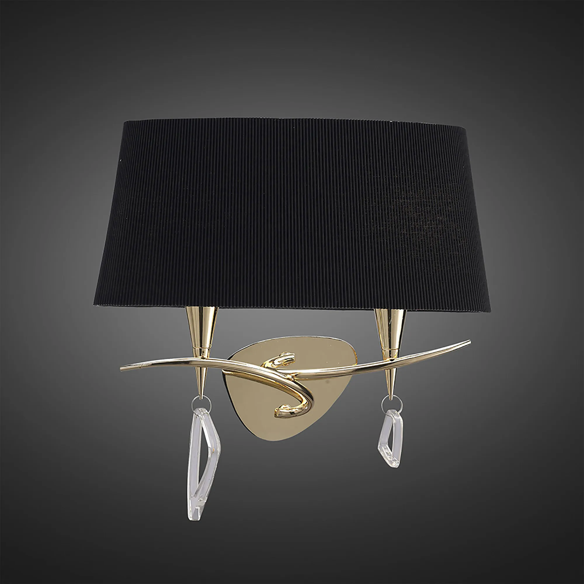 Mara French Gold-Black Wall Lights Mantra Armed Wall Lights